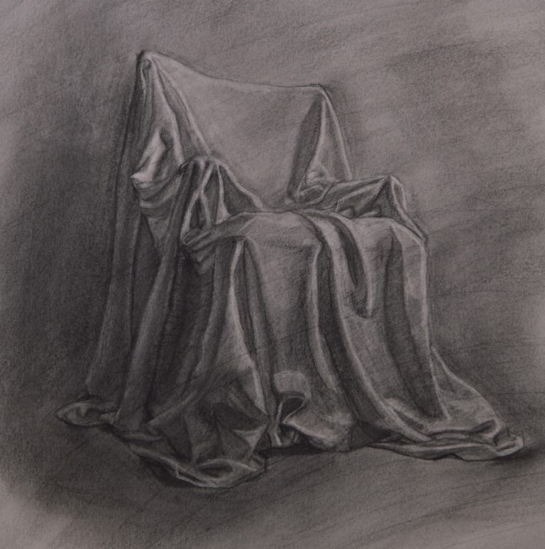 Alex Frenette's long lighting study of a piece of cloth draped over a chair.