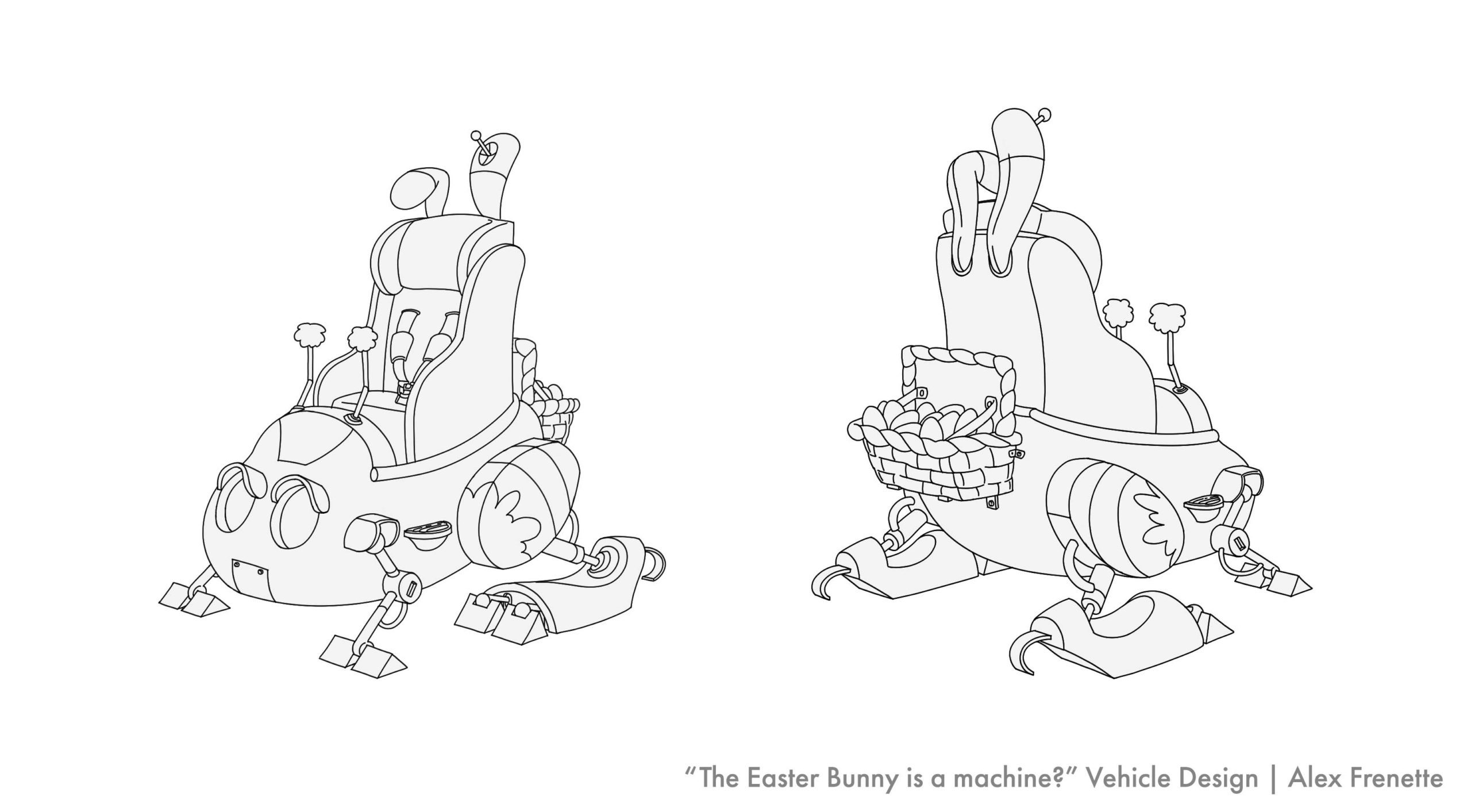 "The Easter Bunny is a machine?" Vehicle Design - Prop Design by Alex Frenette