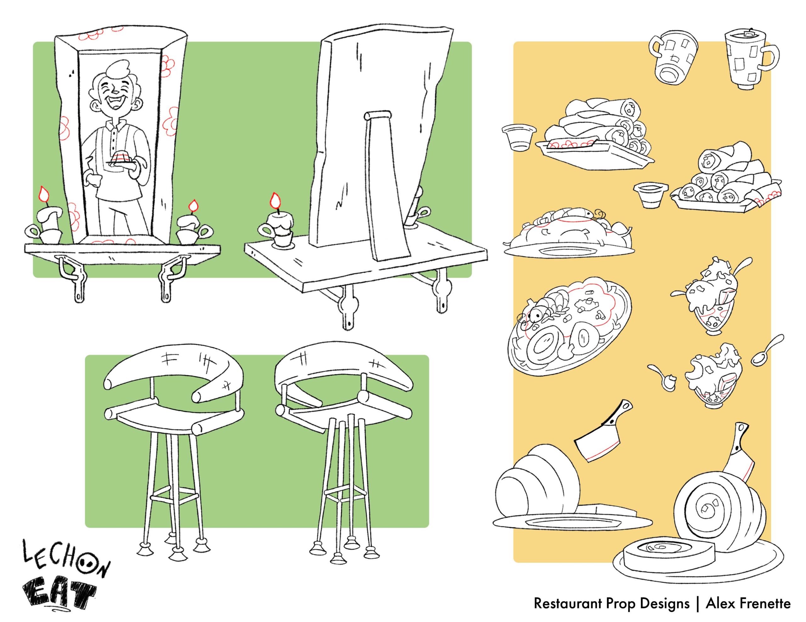 Restaurant Prop Designs - Prop Design by Alex Frenette