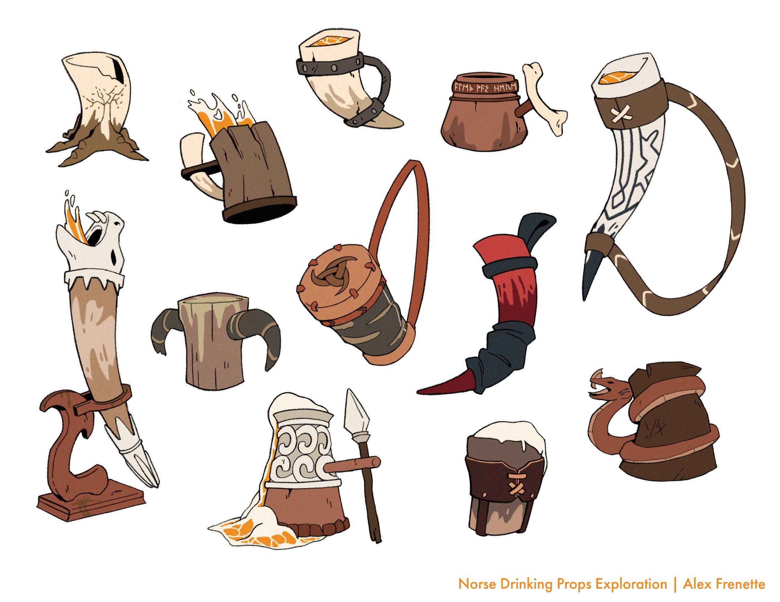 Norse Drinking Props Exploration - Prop Design by Alex Frenette