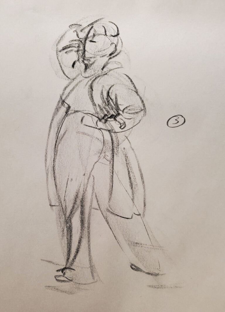 Alex Frenette's 3 minute gesture of clothed model.
